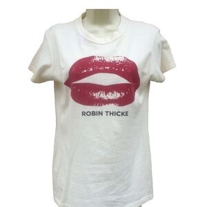 Tultex White Tee with Pink Lips Graphic
